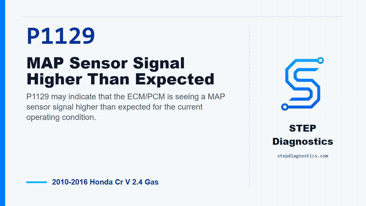 P1129 MAP Sensor Signal Higher Than Expected diagnostic guide
