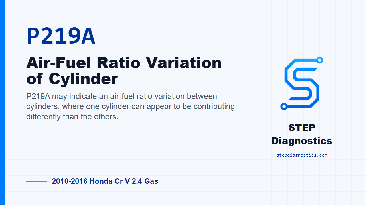 P219A Air-Fuel Ratio Variation of Cylinder for 2010-2016 Honda Cr V 2.4 Gas