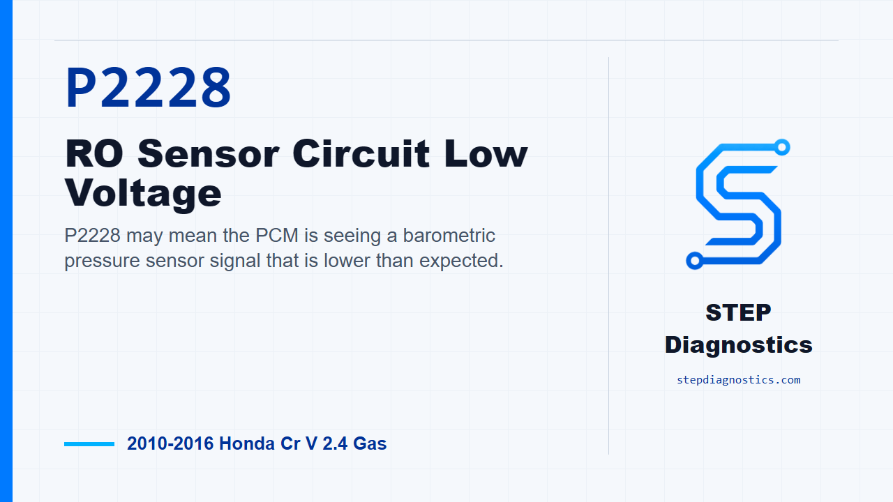 P2228 RO Sensor Circuit Low Voltage diagnostic guide