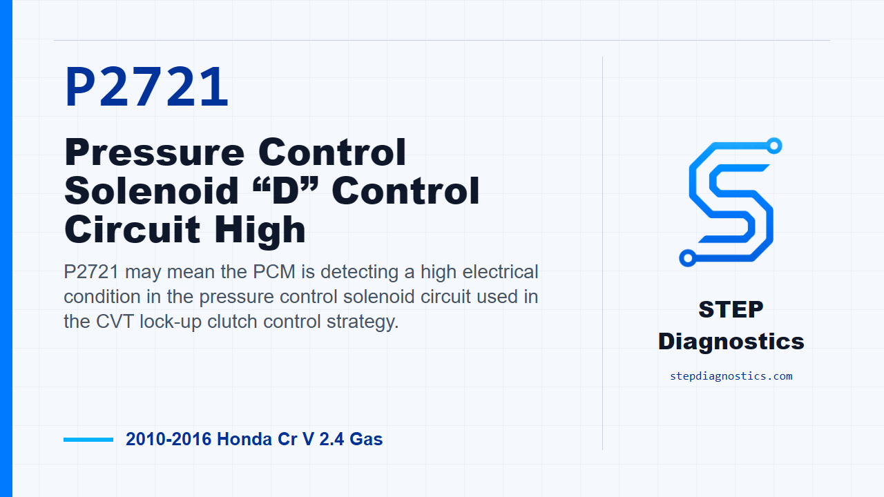 P2721 Pressure Control Solenoid “D” Control Circuit High diagnostic guide