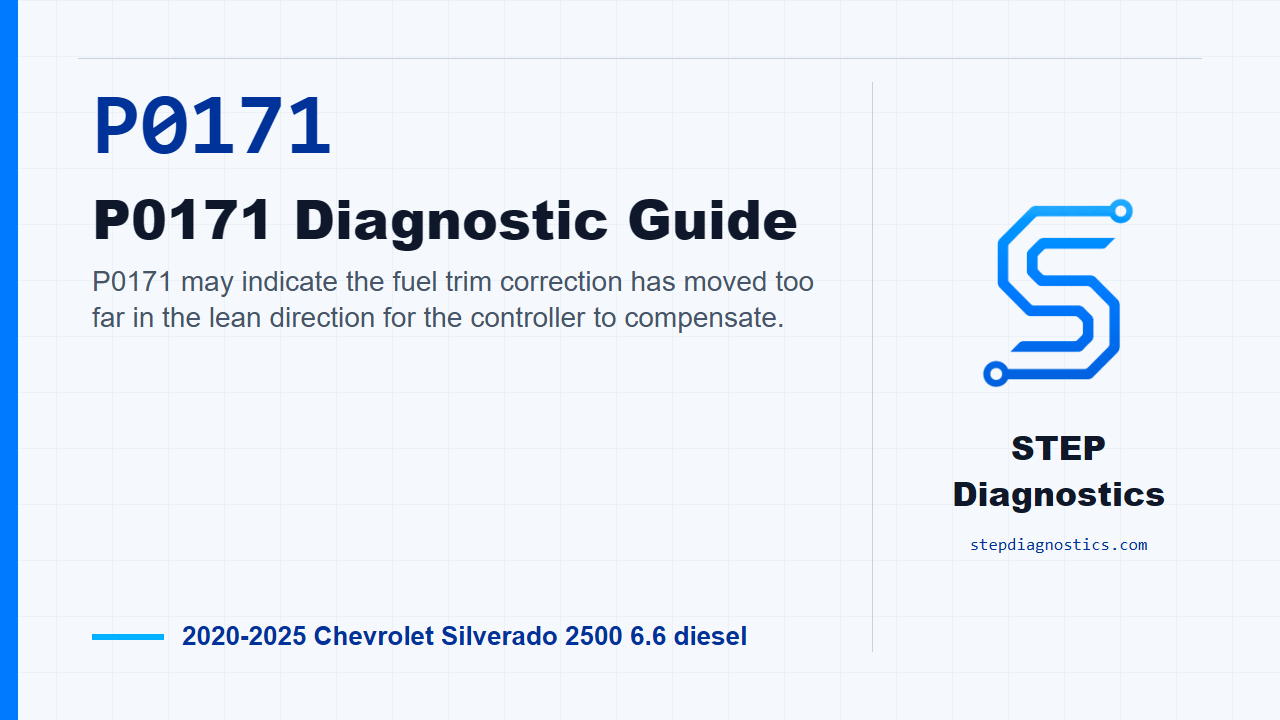 P0171 P0171 Diagnostic Guide for 2020-2025 Chevrolet Silverado 2500 6.6 diesel