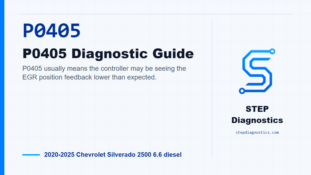 P0405 P0405 Diagnostic Guide for 2020-2025 Chevrolet Silverado 2500 6.6 diesel