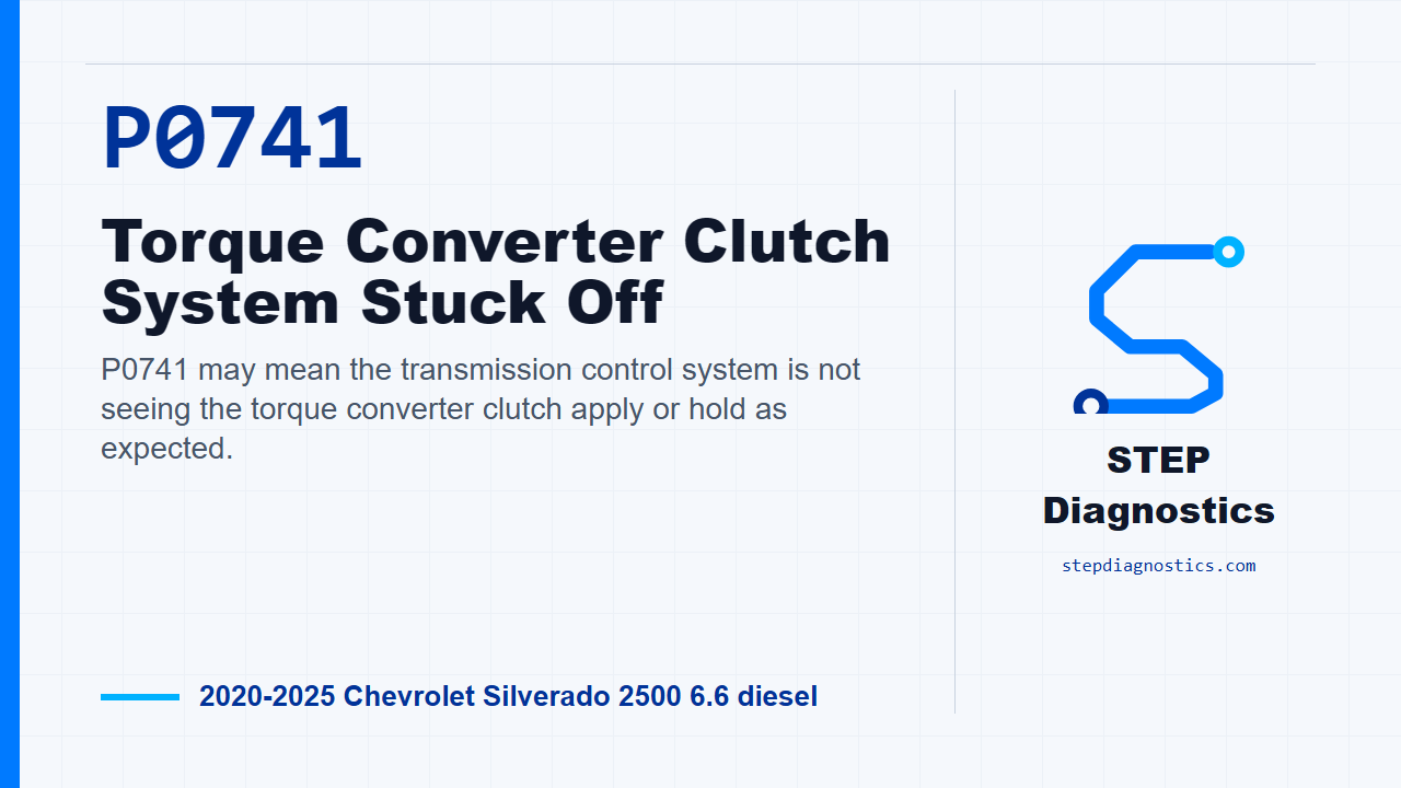 P0741 Torque Converter Clutch System Stuck Off for 2020-2025 Chevrolet Silverado 2500 6.6 diesel