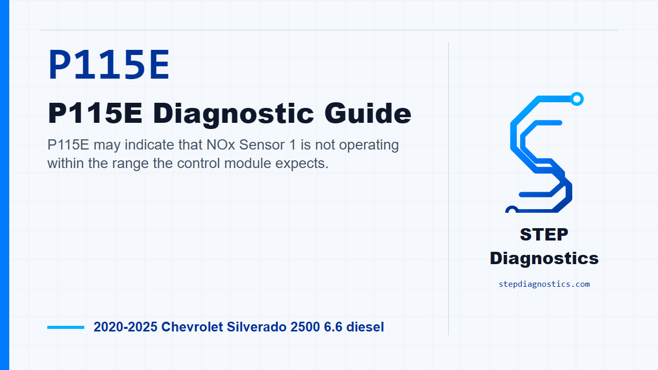 P115E P115E Diagnostic Guide for 2020-2025 Chevrolet Silverado 2500 6.6 diesel