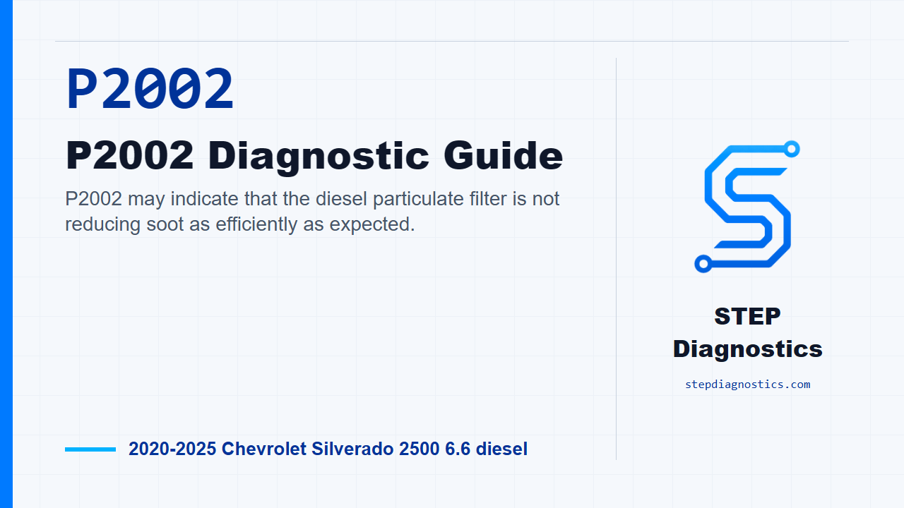P2002 P2002 Diagnostic Guide for 2020-2025 Chevrolet Silverado 2500 6.6 diesel