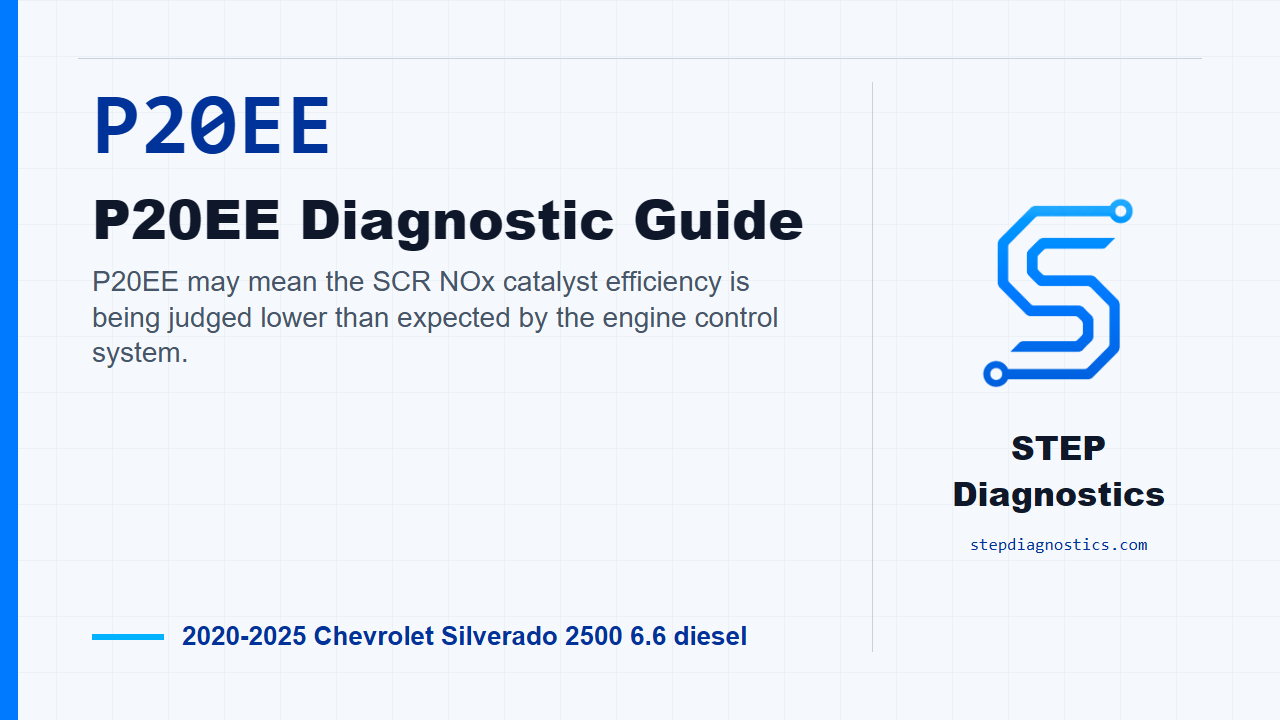 P20EE P20EE Diagnostic Guide for 2020-2025 Chevrolet Silverado 2500 6.6 diesel