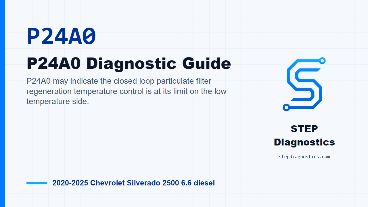 P24A0 P24A0 Diagnostic Guide for 2020-2025 Chevrolet Silverado 2500 6.6 diesel