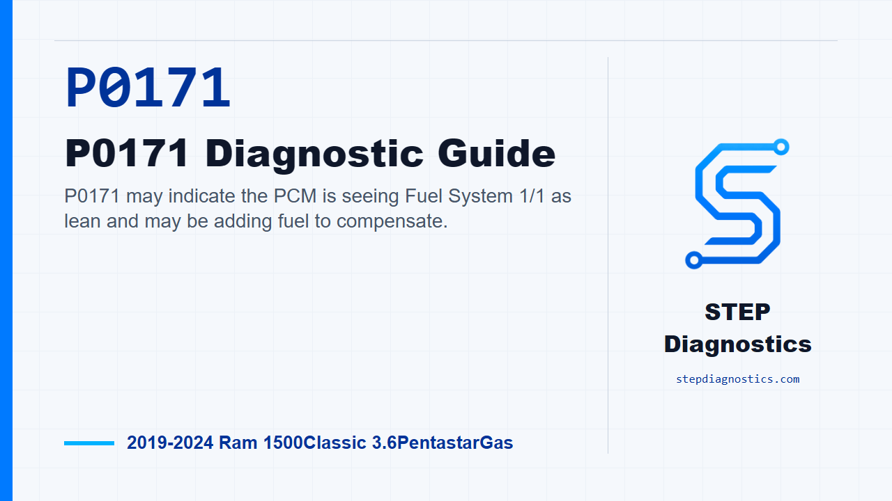 P0171 P0171 Diagnostic Guide for 2019-2024 Ram 1500Classic 3.6PentastarGas