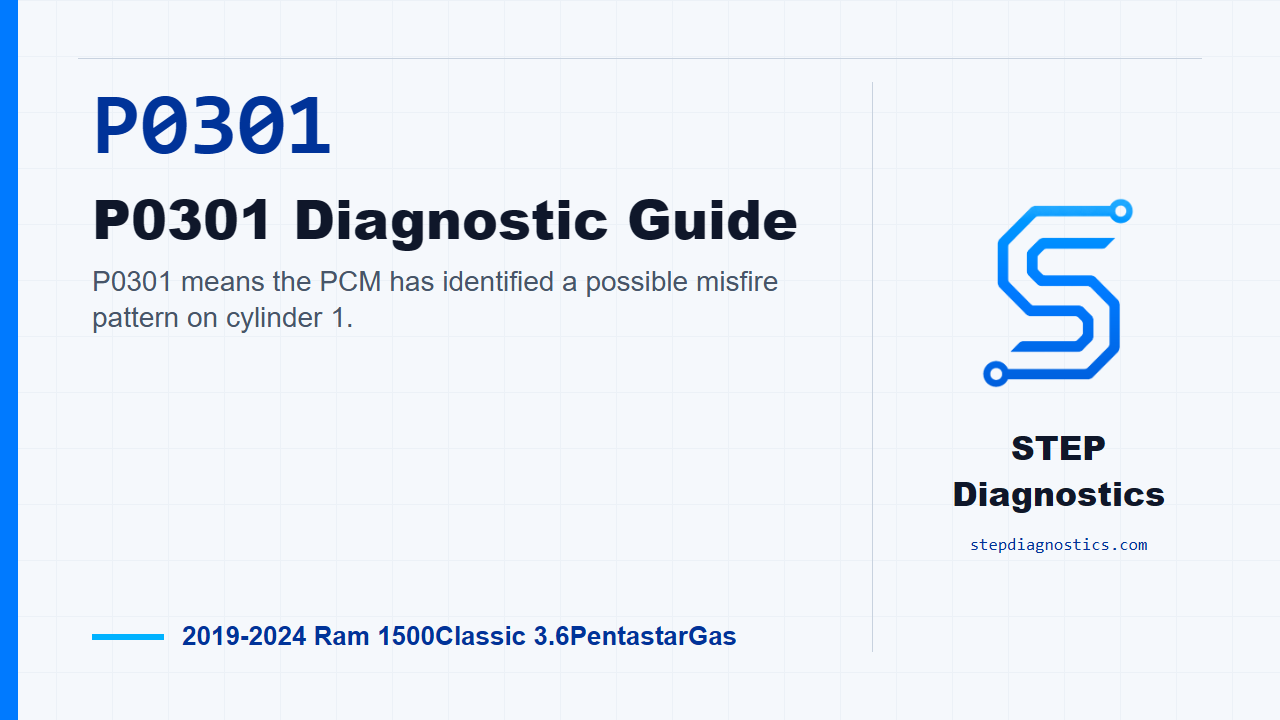 P0301 P0301 Diagnostic Guide for 2019-2024 Ram 1500Classic 3.6PentastarGas