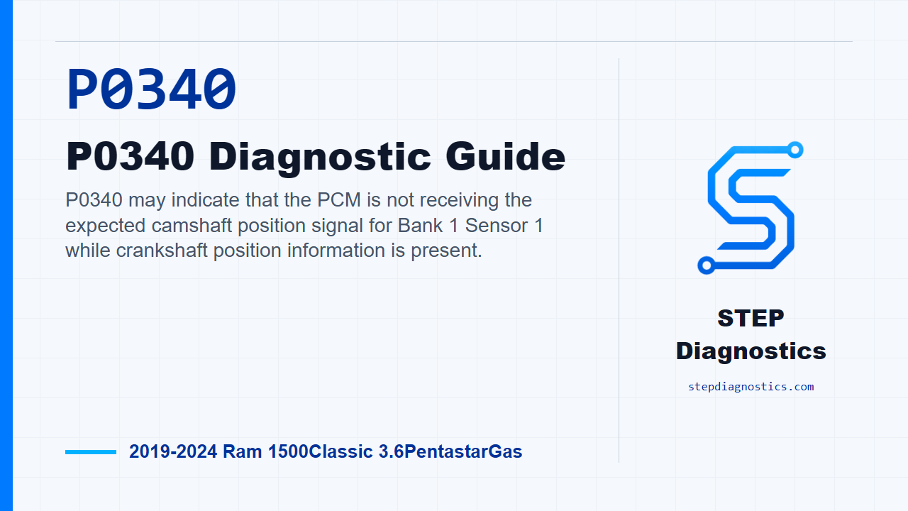 P0340 P0340 Diagnostic Guide for 2019-2024 Ram 1500Classic 3.6PentastarGas