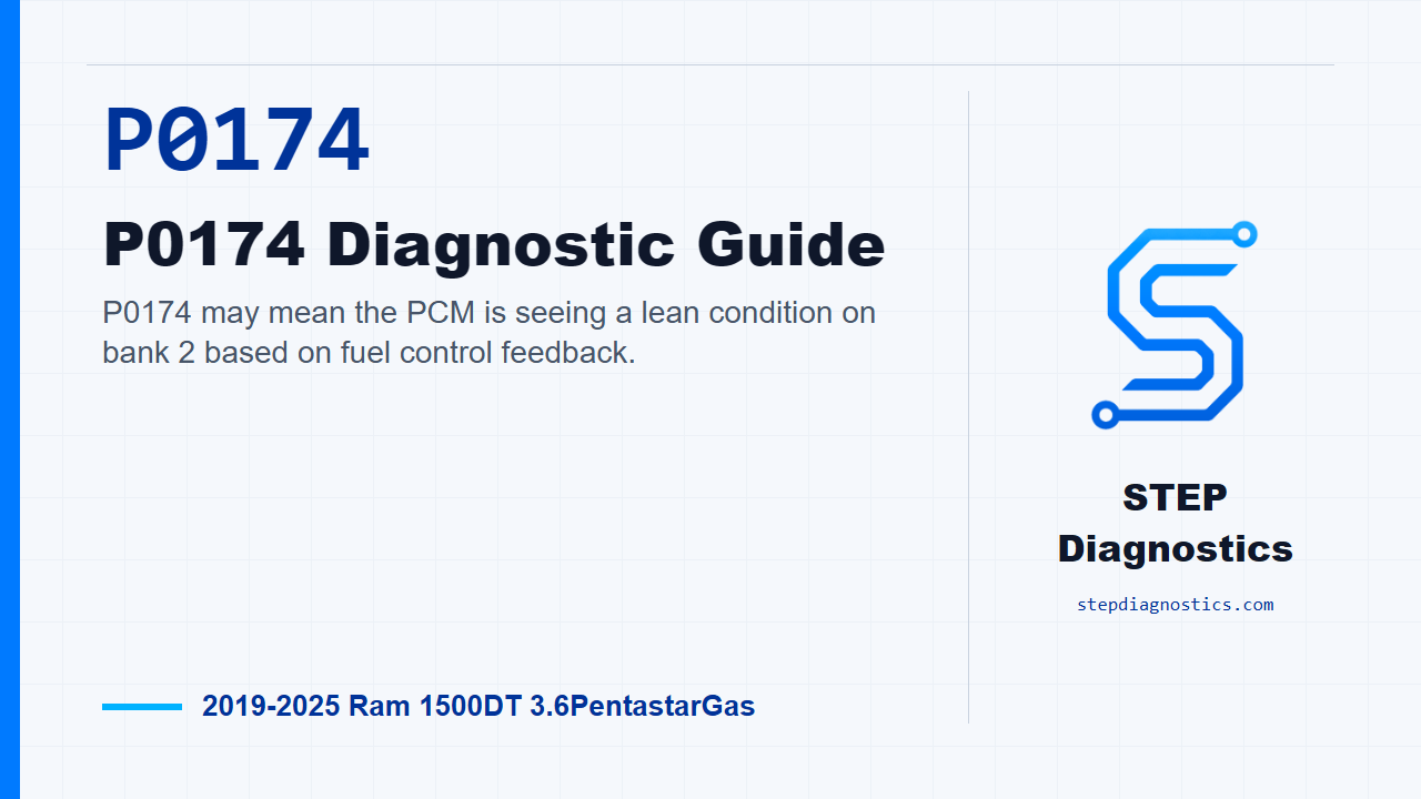 P0174 P0174 Diagnostic Guide for 2019-2025 Ram 1500DT 3.6PentastarGas