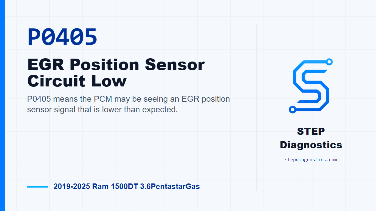 P0405 EGR Position Sensor Circuit Low diagnostic guide