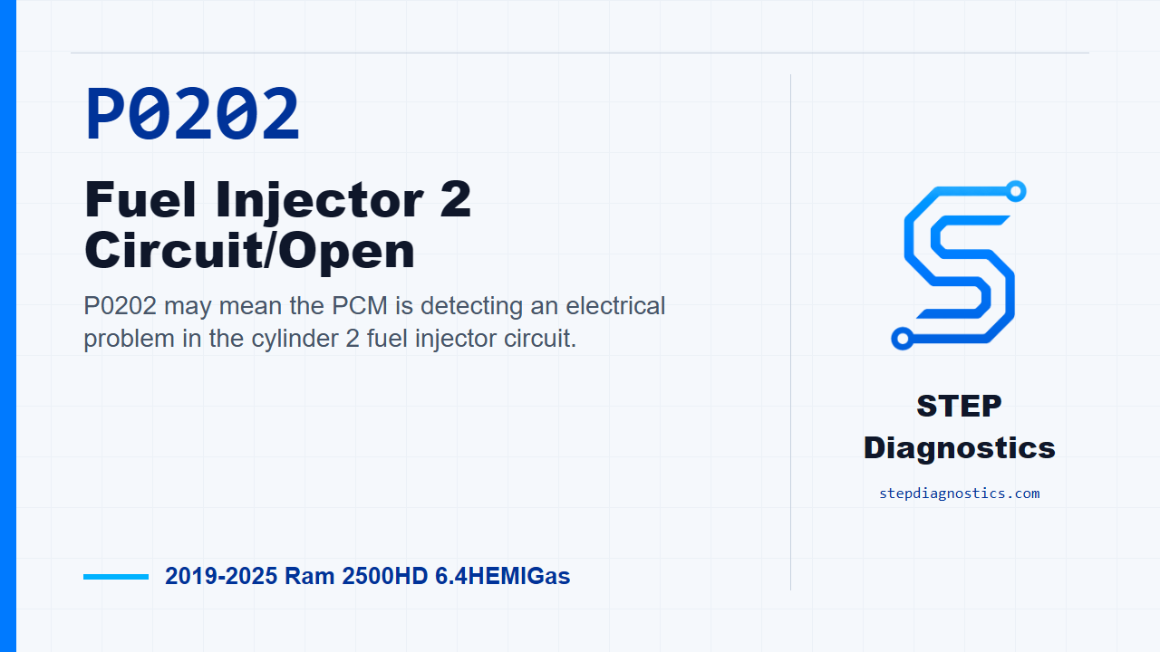 P0202 Fuel Injector 2 Circuit/Open for 2019-2025 Ram 2500HD 6.4HEMIGas