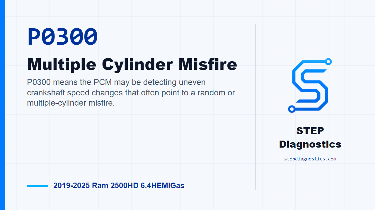 P0300 Multiple Cylinder Misfire for 2019-2025 Ram 2500HD 6.4HEMIGas
