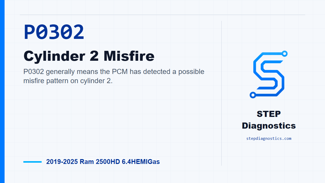 P0302 Cylinder 2 Misfire for 2019-2025 Ram 2500HD 6.4HEMIGas