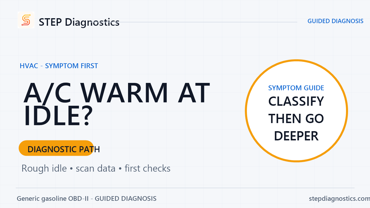 A/C Blows Warm at Idle but Gets Cold While Driving diagnostic guide cover